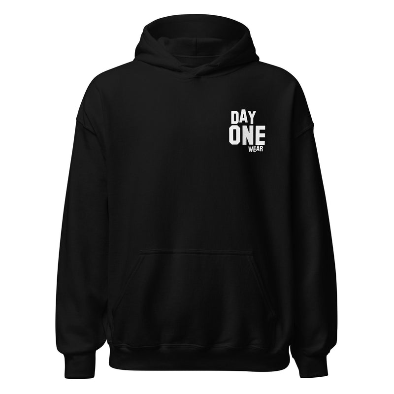 Day One Wear Hoodie (White Print)