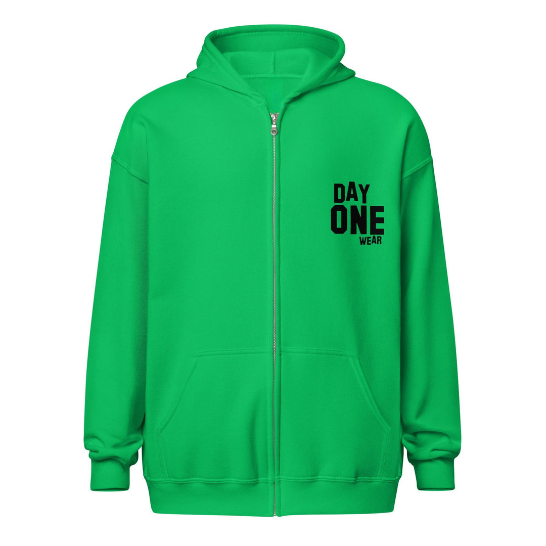 Day One Wear Zipper Hoodie (Black Print)