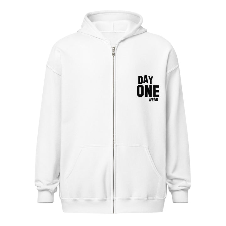 Day One Wear Zipper Hoodie (Black Print)