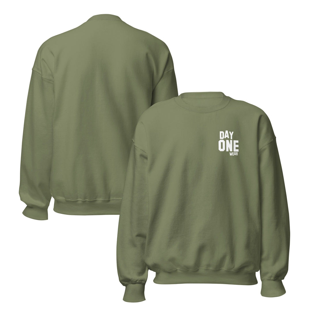 Day One Wear Crew Neck Sweatshirt (White Print)