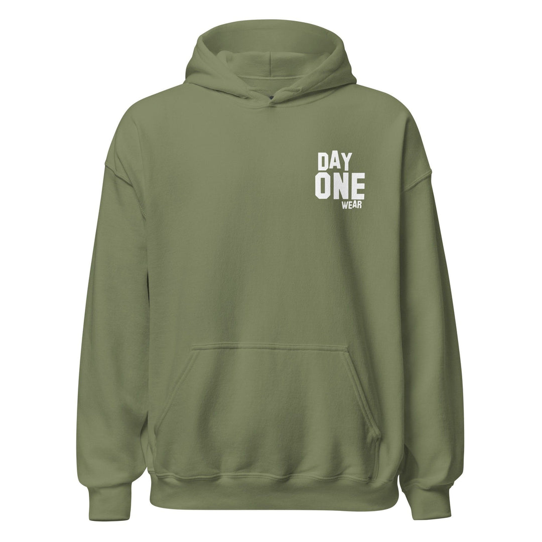 Day One Wear Hoodie (White Print)