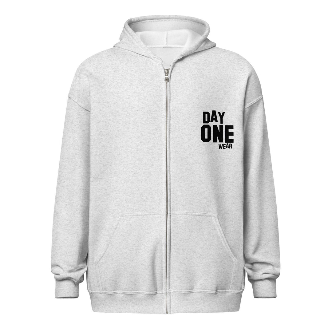 Day One Wear Zipper Hoodie (Black Print)