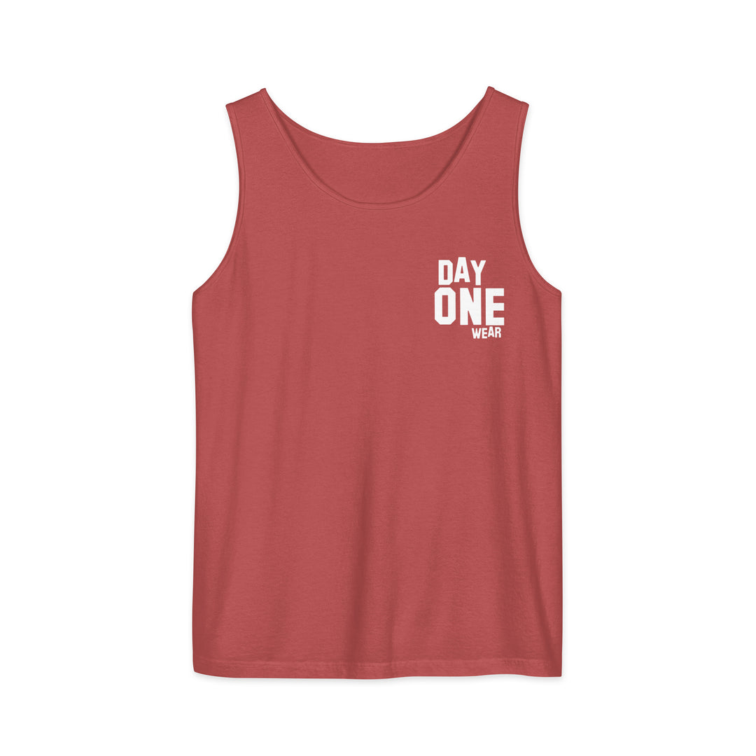 Day One Wear Tank Top (White Print)