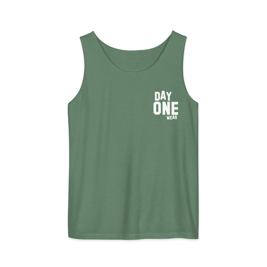 Day One Wear Tank Top (White Print)