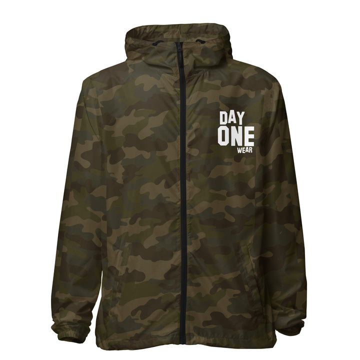 Day One Wear WindBreaker Zip Jacket (White Print)
