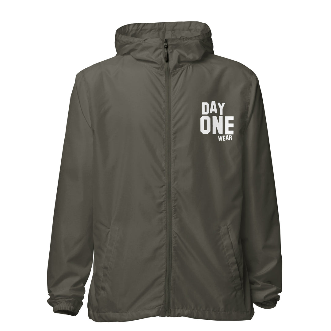 Day One Wear WindBreaker Zip Jacket (White Print)