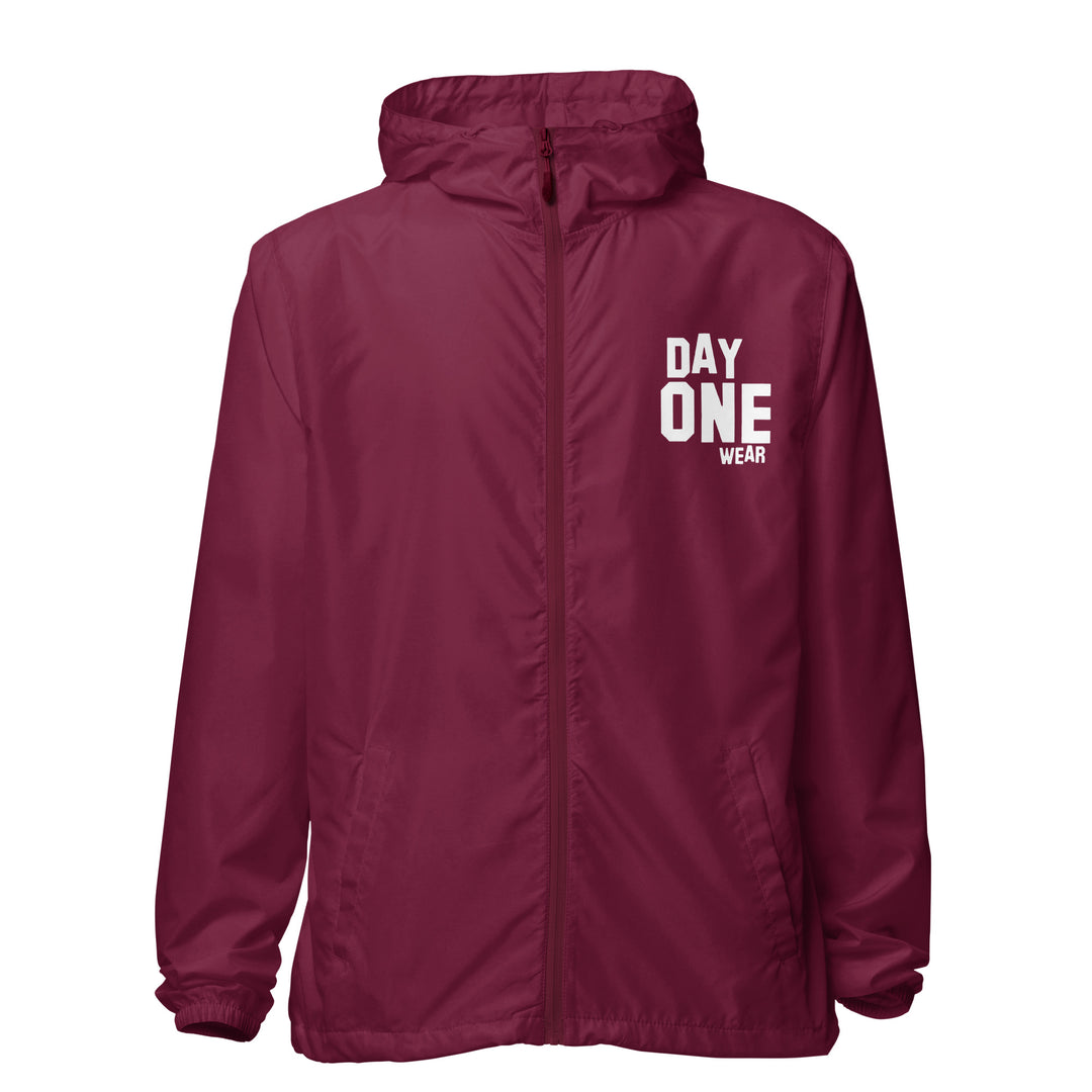 Day One Wear WindBreaker Zip Jacket (White Print)