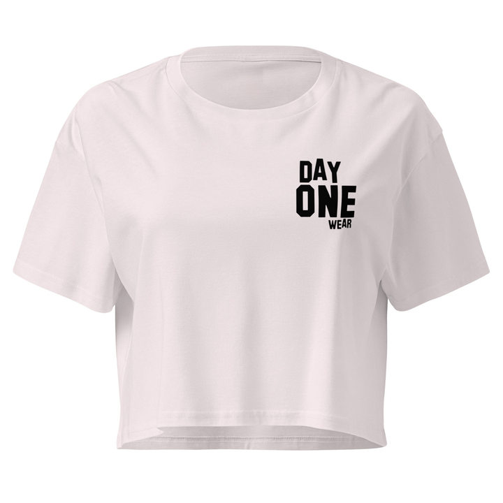 Women's Day One Wear Crop Top Tee (Black Print)