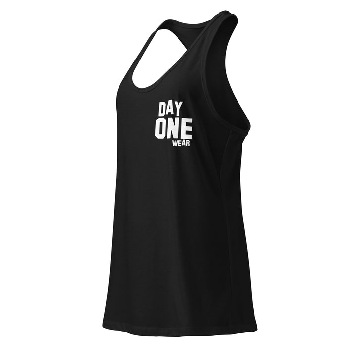 Women's Day One Wear RacerBack Tank Top (White Print)