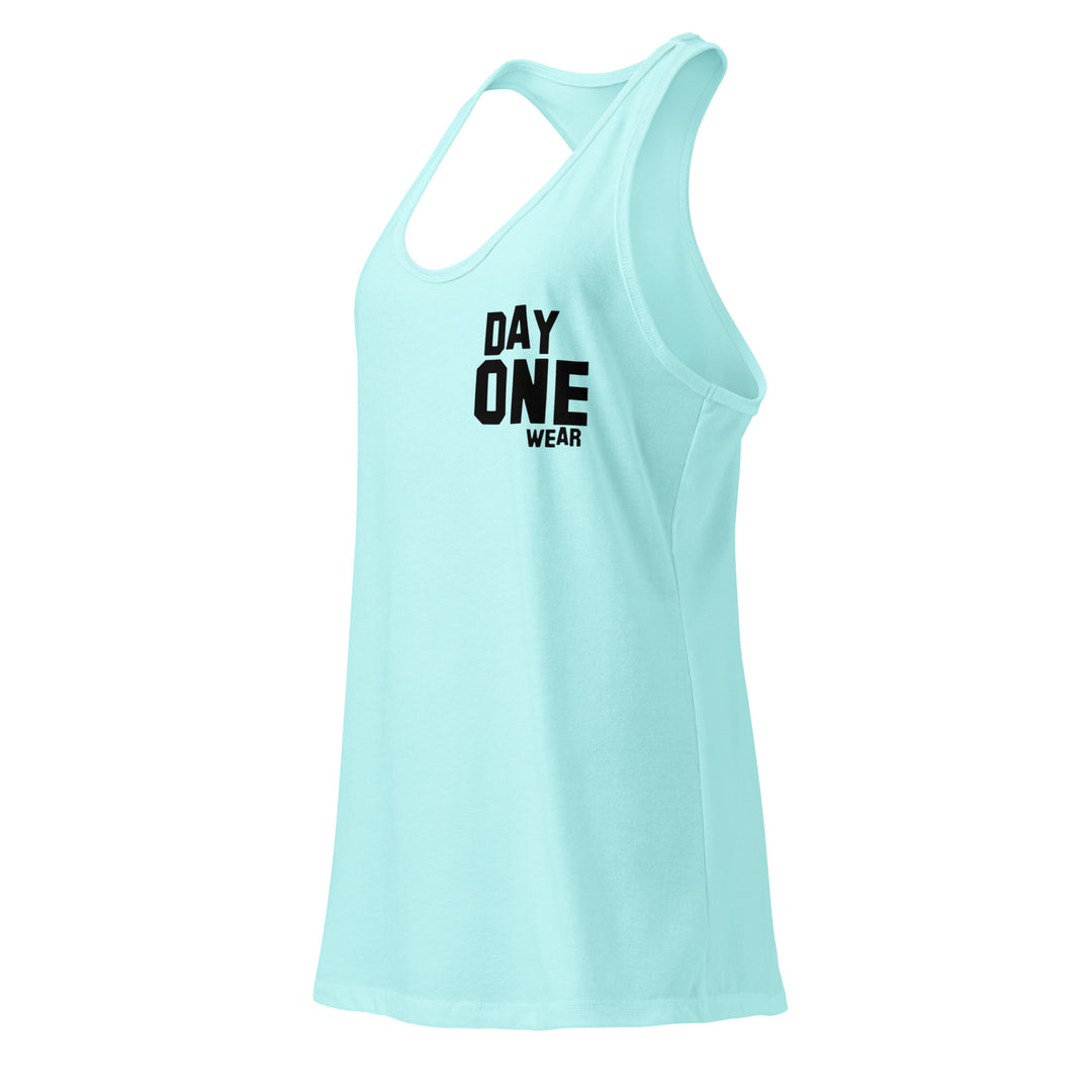 Women's Day One Wear RacerBack Tank Top (Black Print)