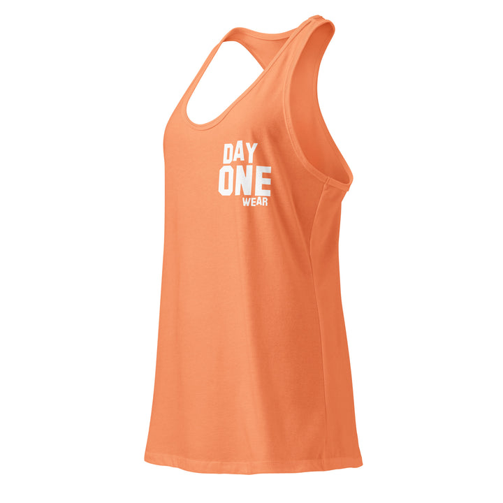 Women's Day One Wear RacerBack Tank Top (White Print)