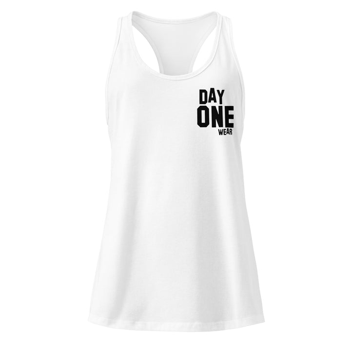 Women's Day One Wear RacerBack Tank Top (Black Print)